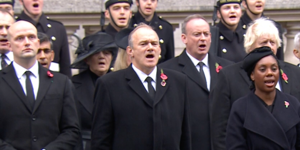 NextImg:SNP's Stephen Flynn accused of 'disrespecting the fallen' after not singing national anthem at Remembrance Sunday service