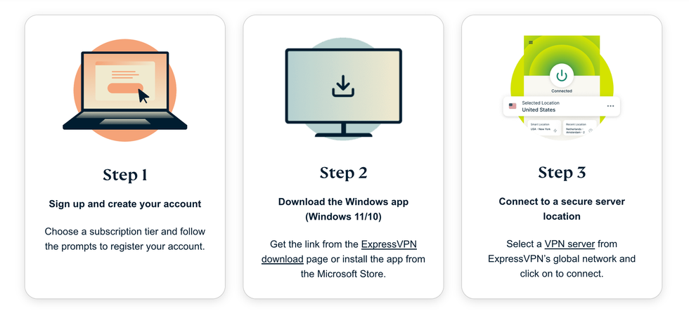steps required to download and install ExpressVPN on Windows 11