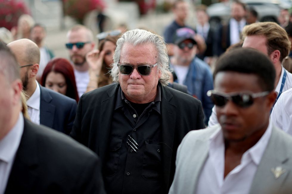 Steve Bannon at Charlie Kirk memorial