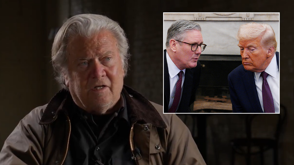 Steve Bannon, Keir Starmer and Donald Trump