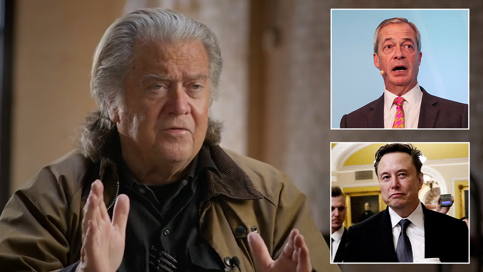 Steve Bannon, Nigel Farage and Elon Musk