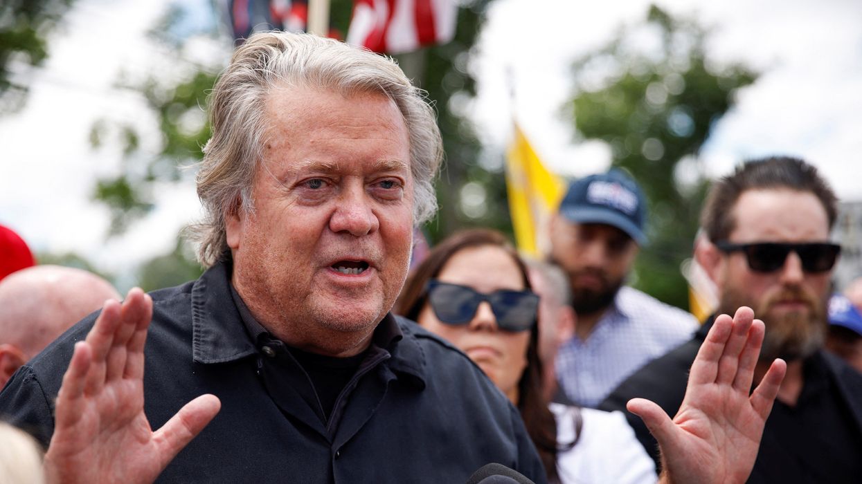 Steve Bannon outside prison
