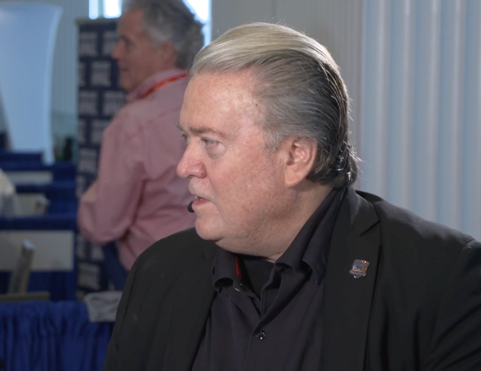 Steve Bannon speaks to Nigel Farage