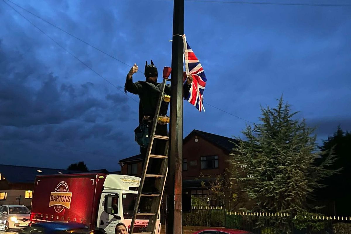 Steve Jones and Jonny Speakman dressed as Batman