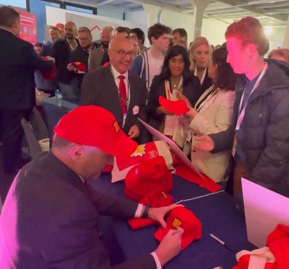 Steve Reed channelled his inner Donald Trump by signing red Labour Yimby hats