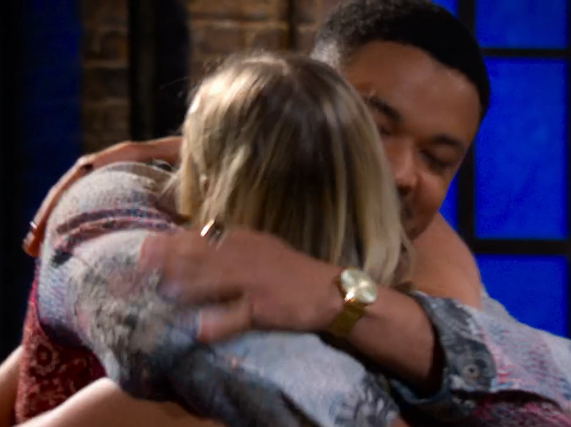 Steven Bartlett hugs Giselle Boxer