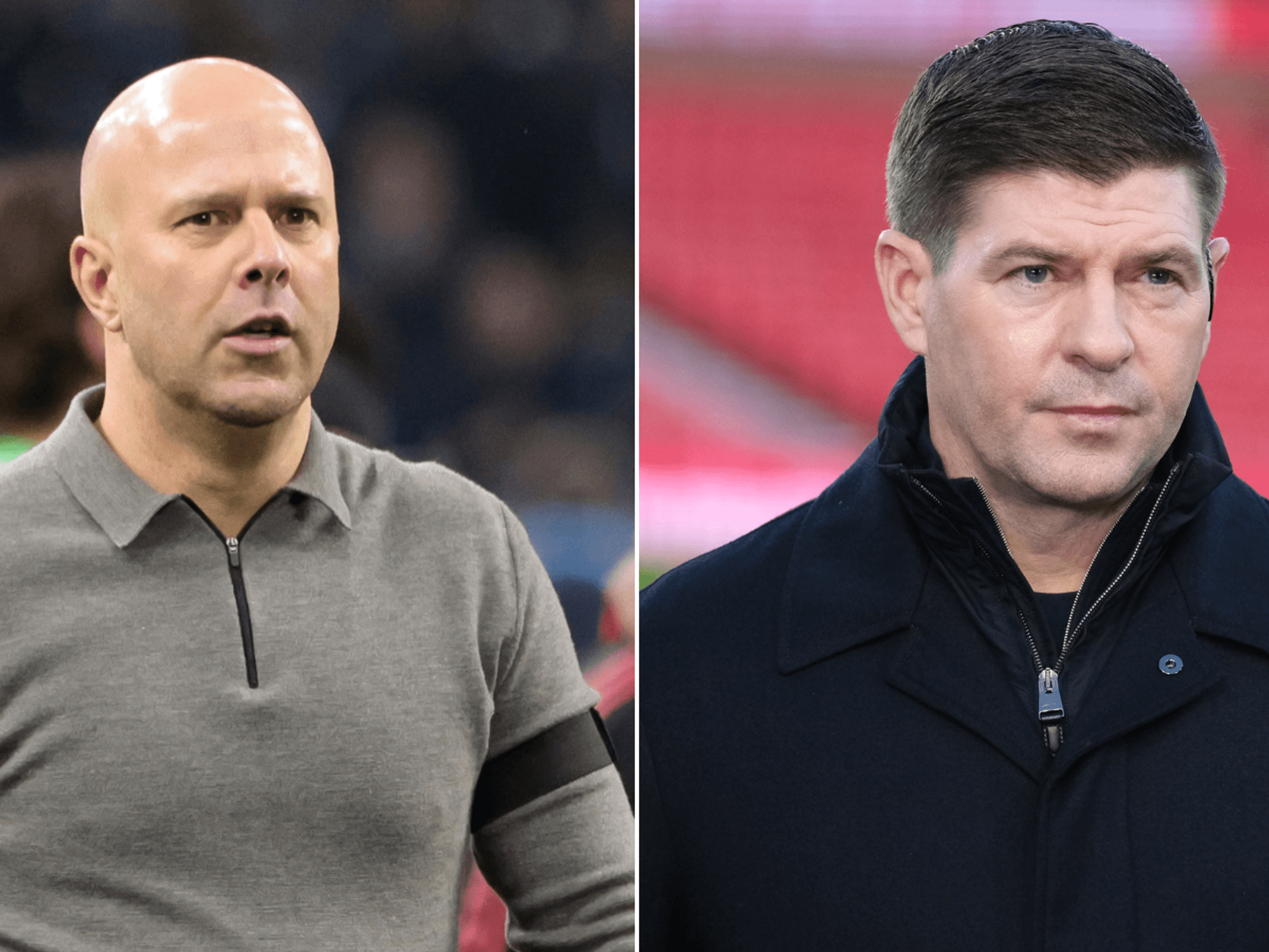 Steven Gerrard and Arne Slot