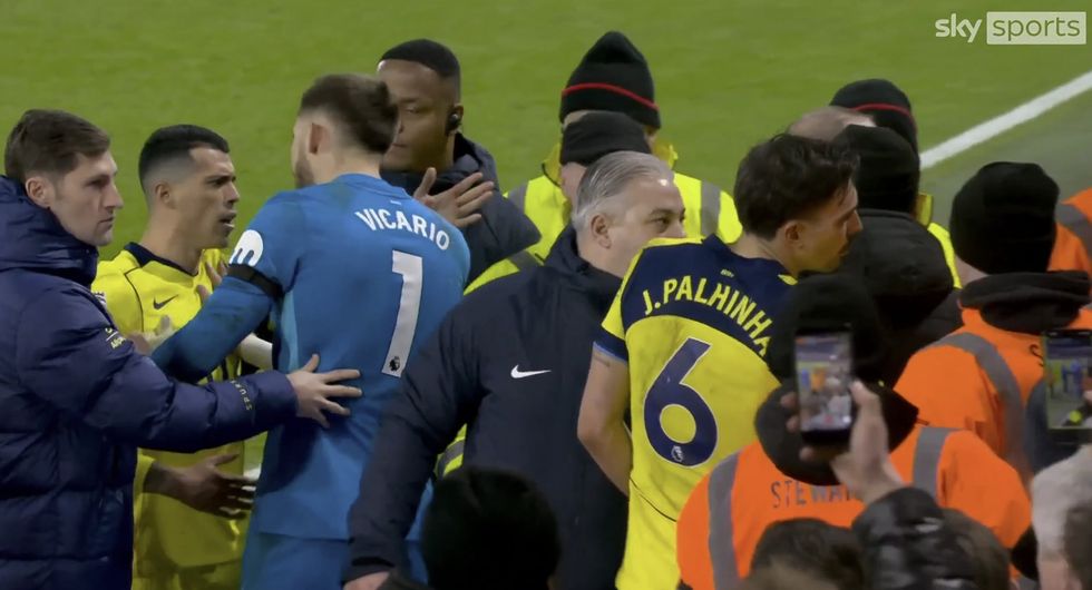 Stewards had to position themselves between the players and the fans to prevent any form of violence