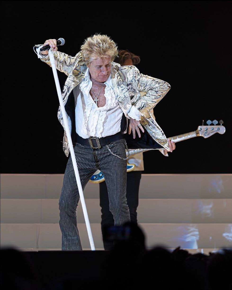 Stewart jamming out on stage
