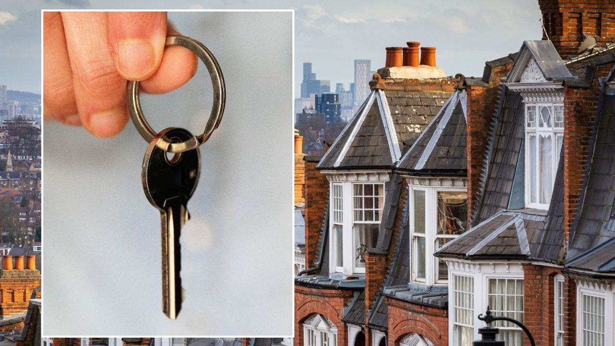 stock image houses and keys