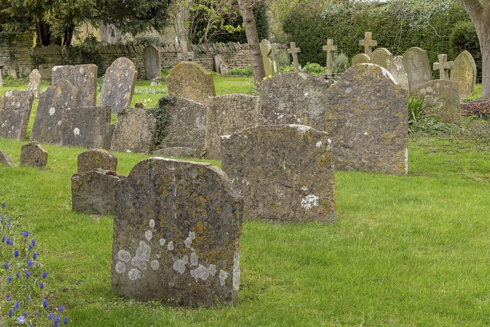 Stock image of a graveyard