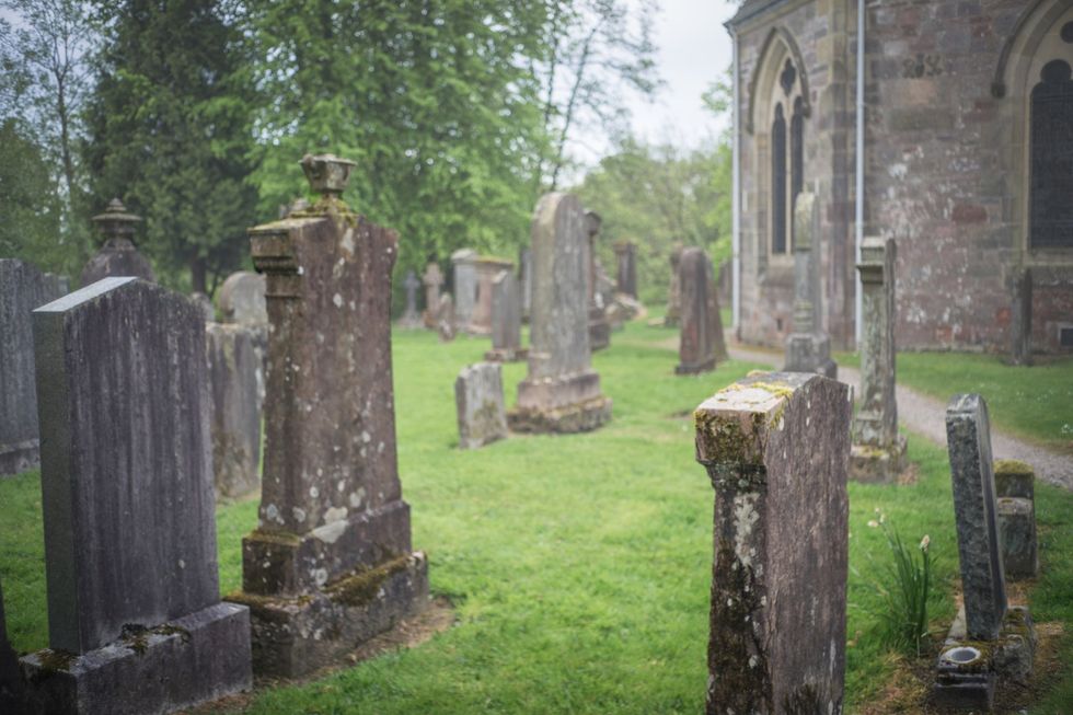 Stock image of a graveyard