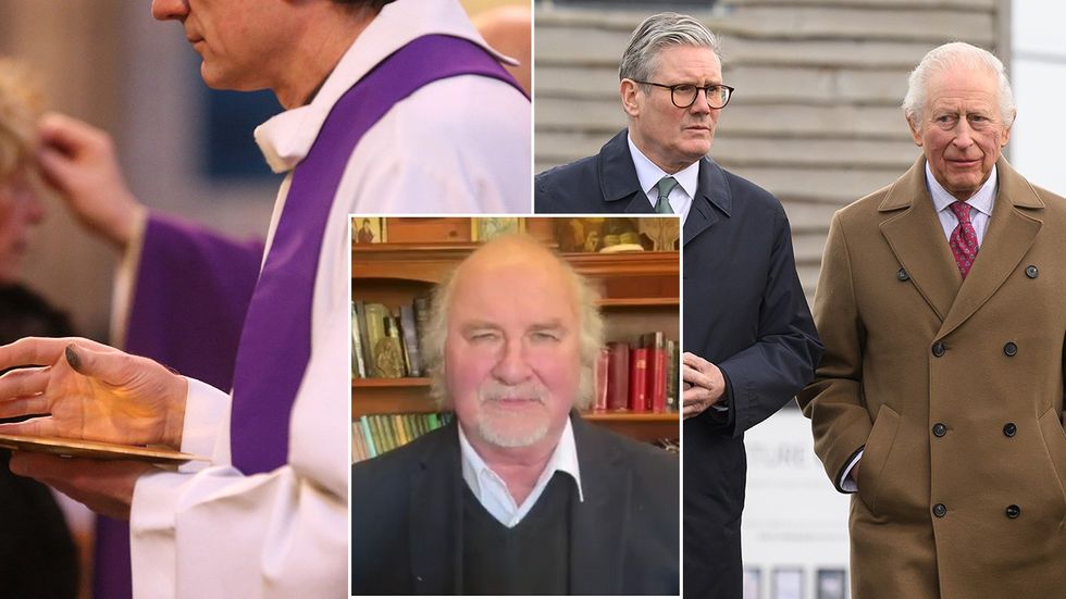 Stock image of Ash Wednesday, Dr Gavin Ashenden, Keir Starmer and King Charles