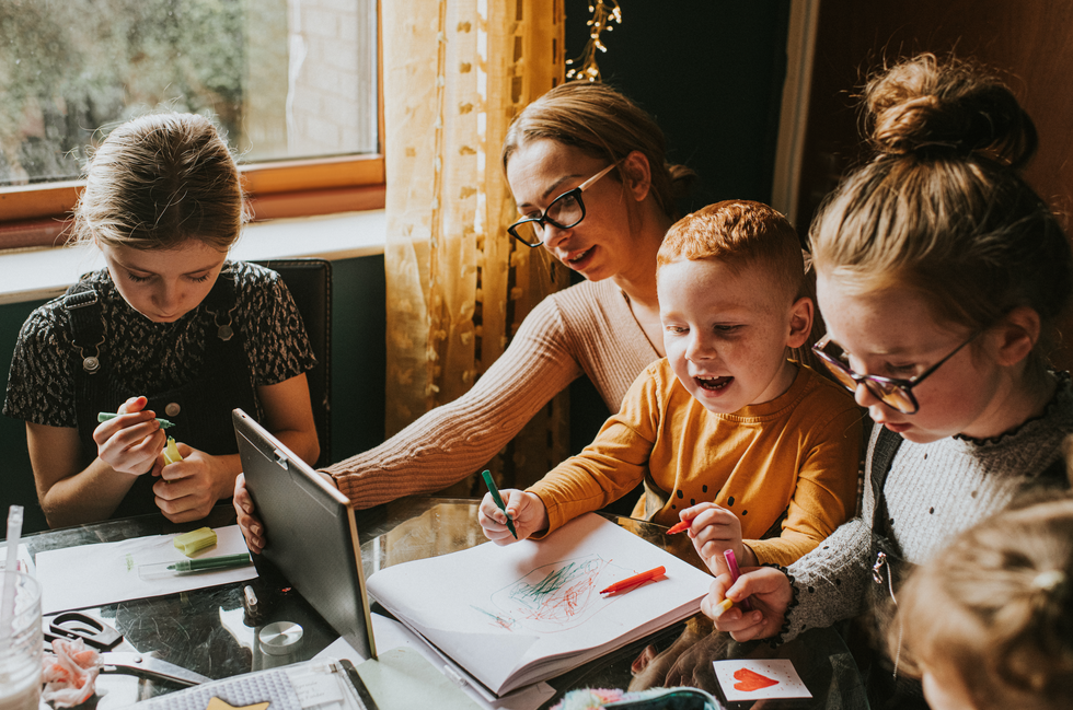 Stock image of big family