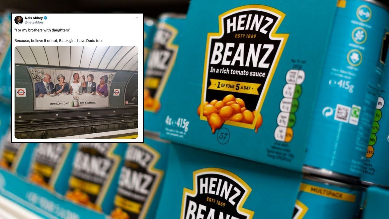 Stock image of Heinz beans and a screenshot