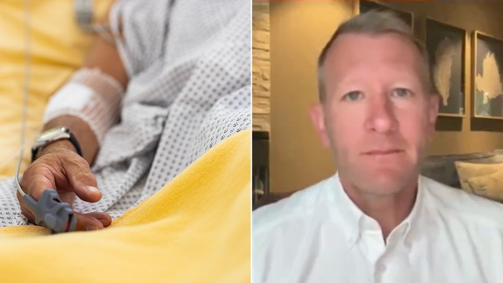 Stock image of hospital bed and Dr Ron Daniels