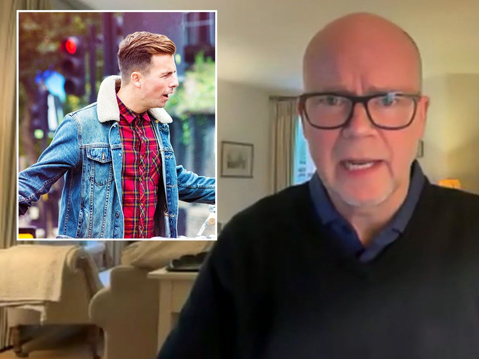 Stock image of man on street, Toby Young