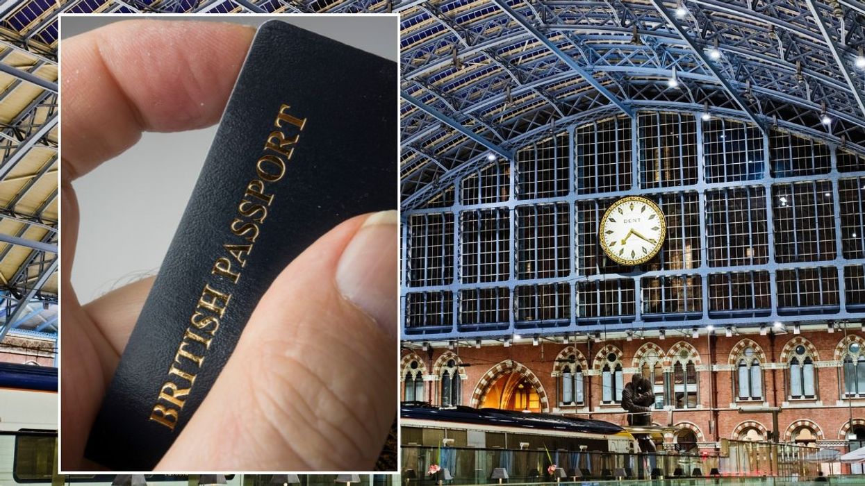 Stock image of St Pancras and British passport