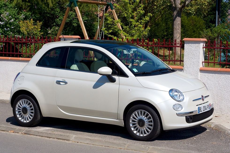 Stock image of white Fiat 500