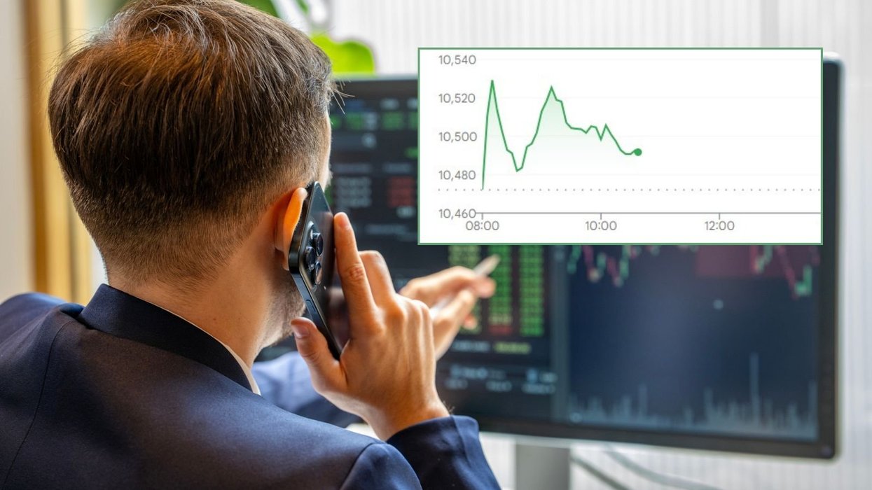 Stock market trader and Ftse graph