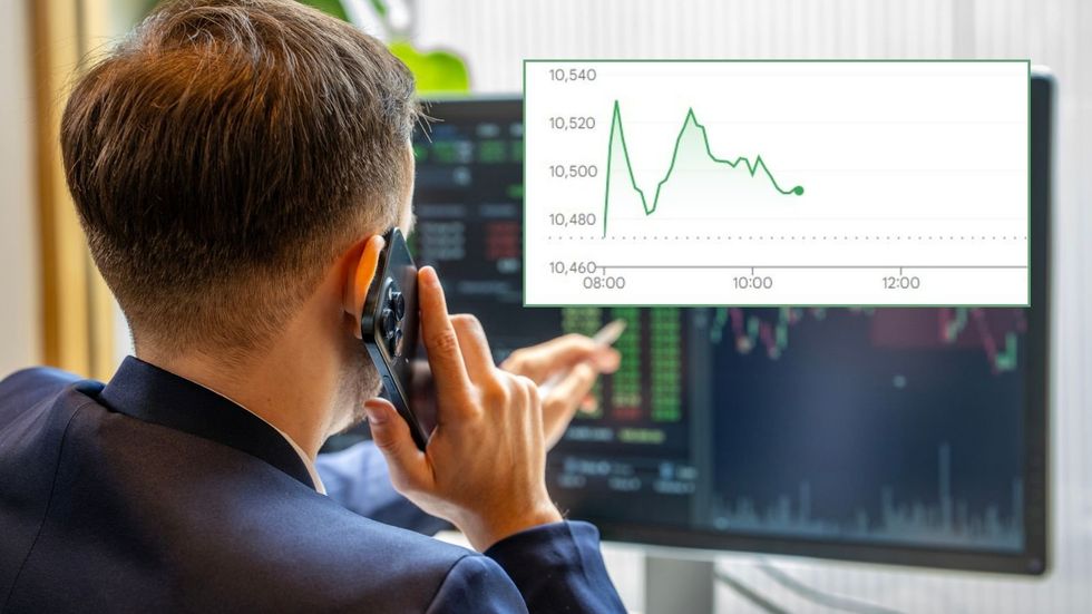 Stock market trader and Ftse graph
