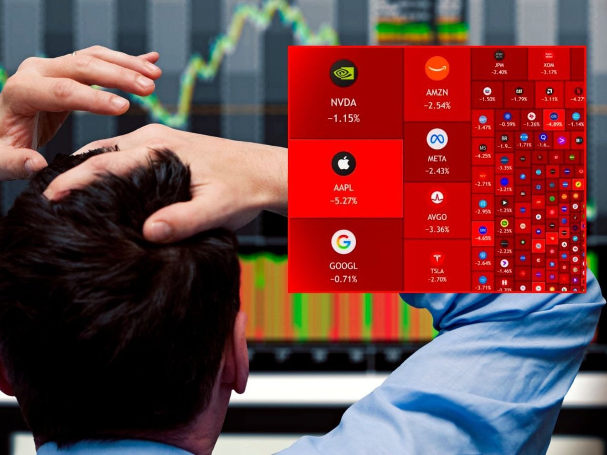 Stock market trader and Nasdaq performance