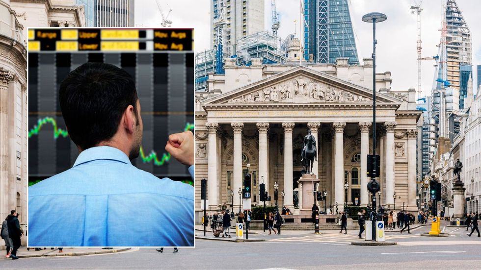 Stock market trader happy and Bank of England