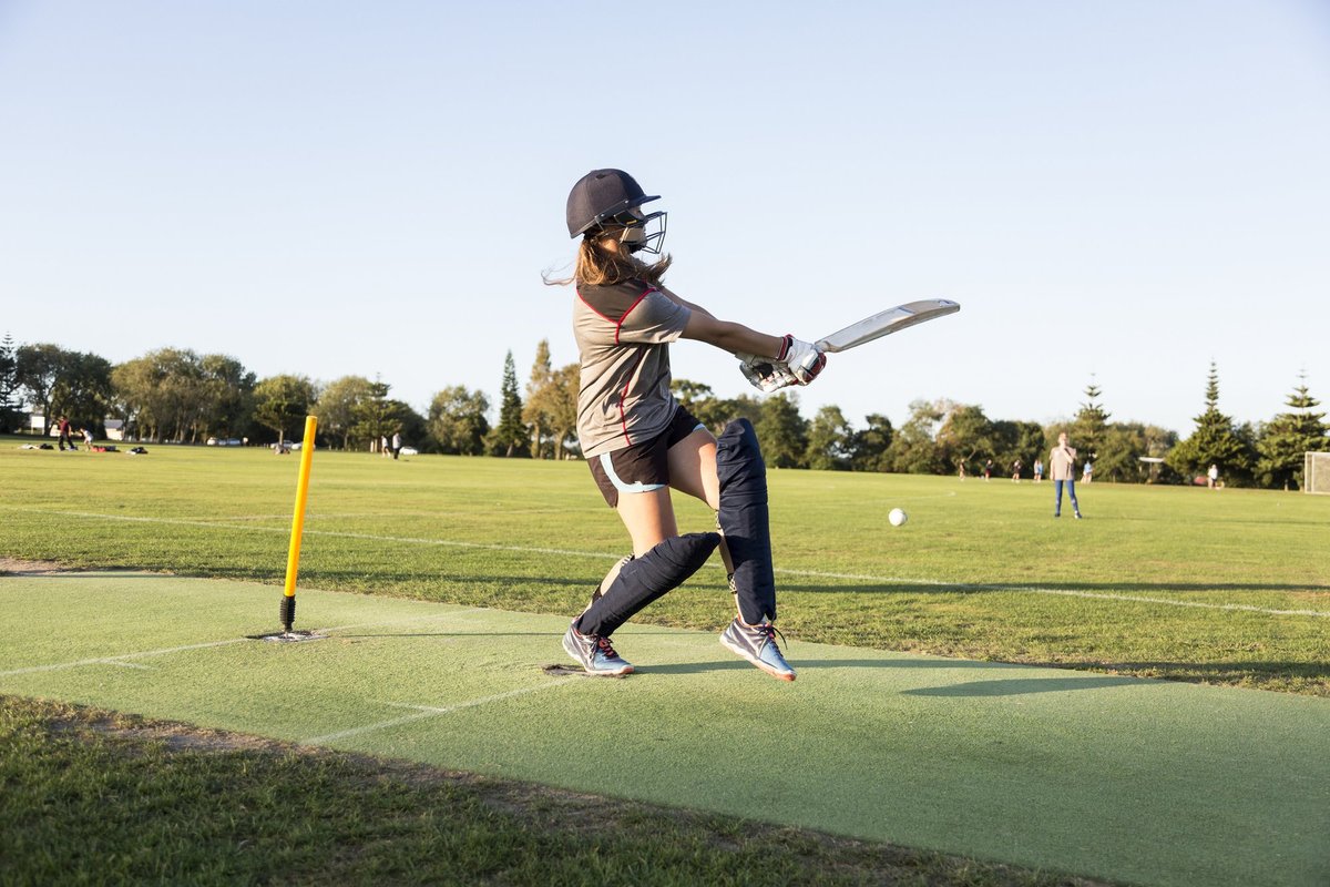 Stock photo of female cricket player