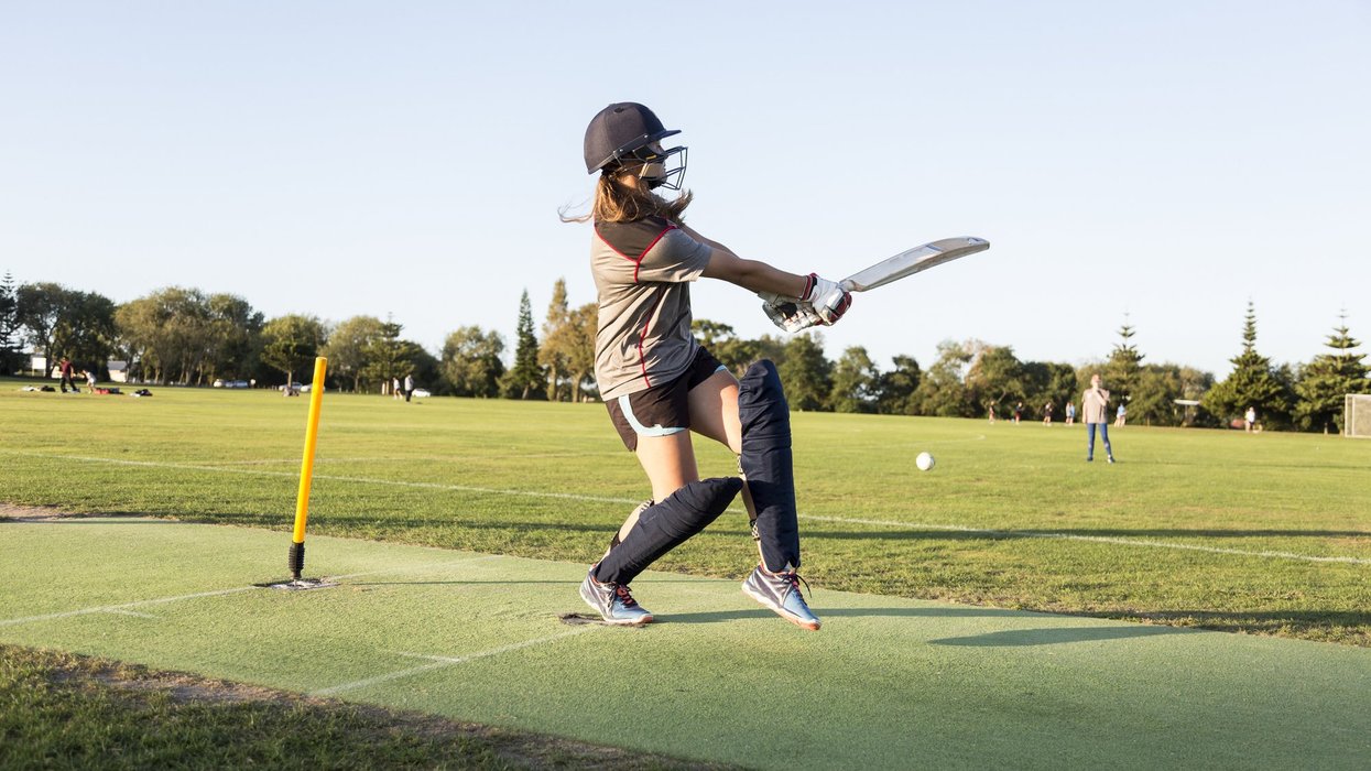 Stock photo of female cricket player