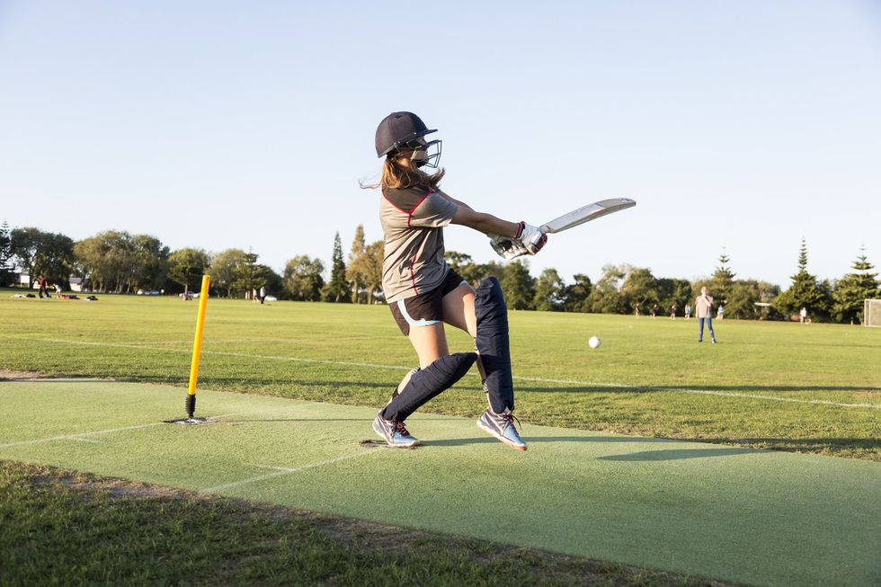 Stock photo of female cricket player