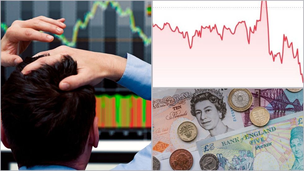 Stock trader, pounds and graph