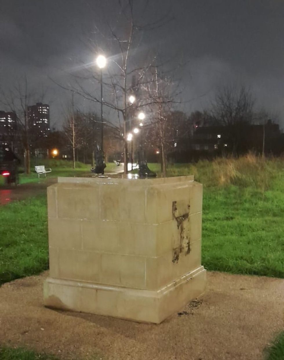 Stolen Teddy Baldock statue