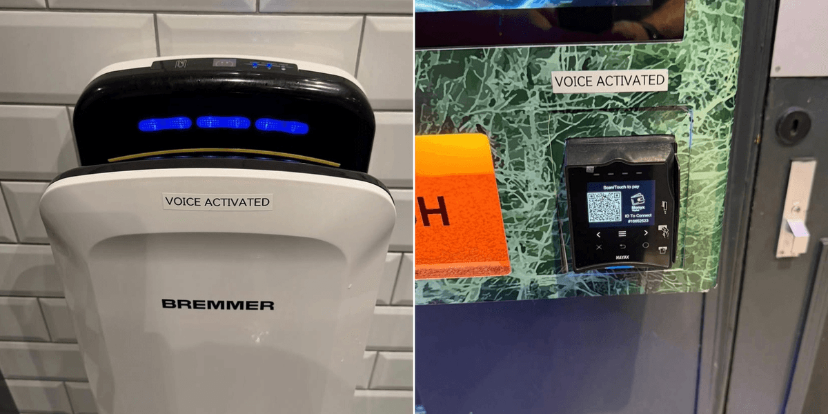 Pub staff left in hysterics over prankster’s ‘voice activated’ stickers Pub staff left in hysterics over prankster’s ‘voice activated’ stickers