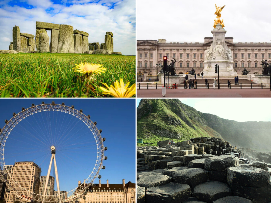 Stonehenge/Buckingham Palace / London Eye / Giant's Causeway