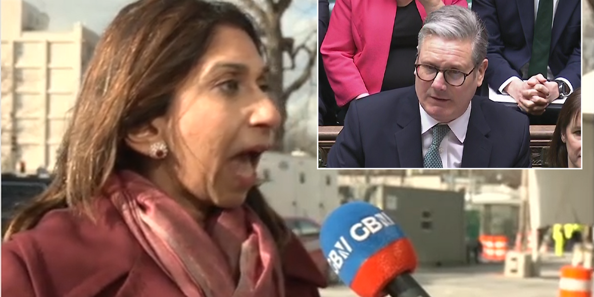 NextImg:Suella Braverman rages at ‘idiot’ Keir Starmer after Labour’s ‘ridiculous’ Donald Trump move