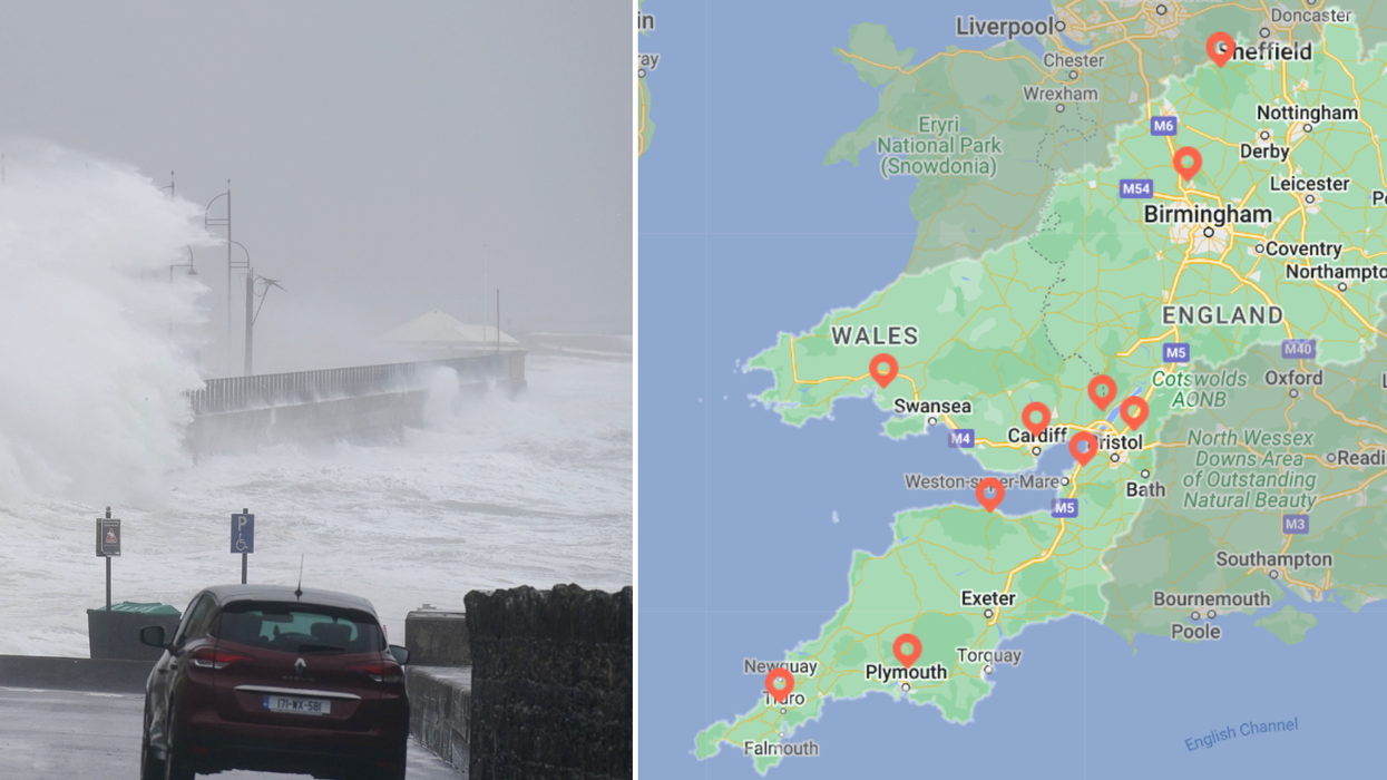 Storm Agnes/Power shortages map