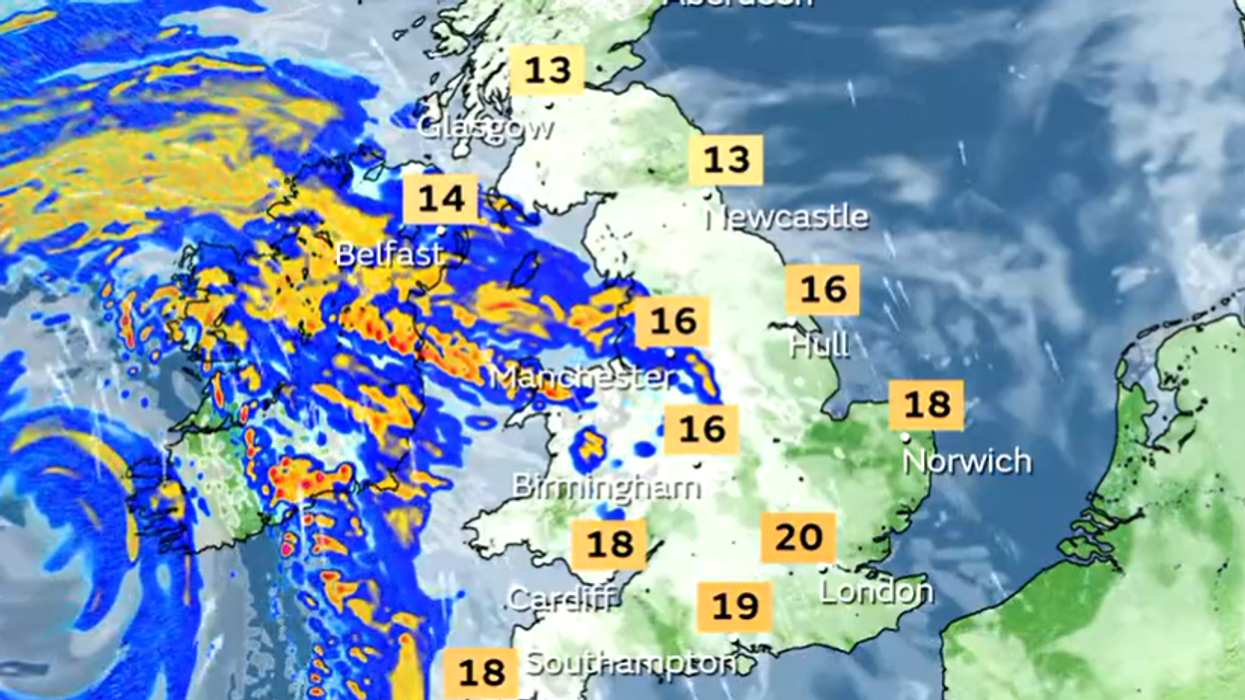 Storm Agnes weather map