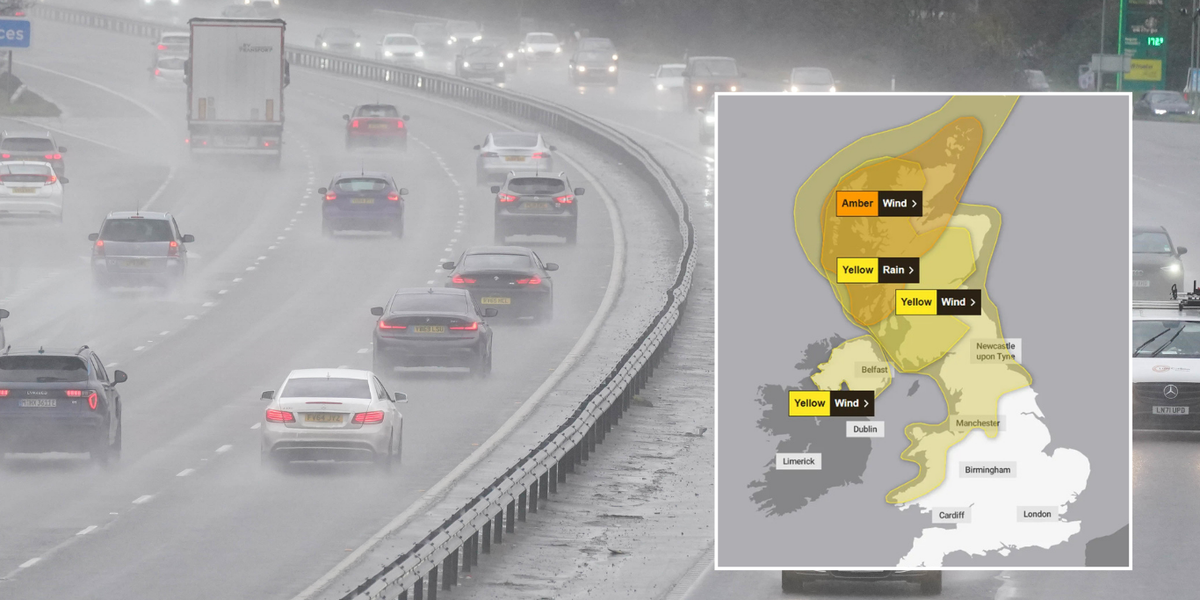 NextImg:Drivers warned of 95mph winds this weekend from Storm Amy as thousands face disrupted travel