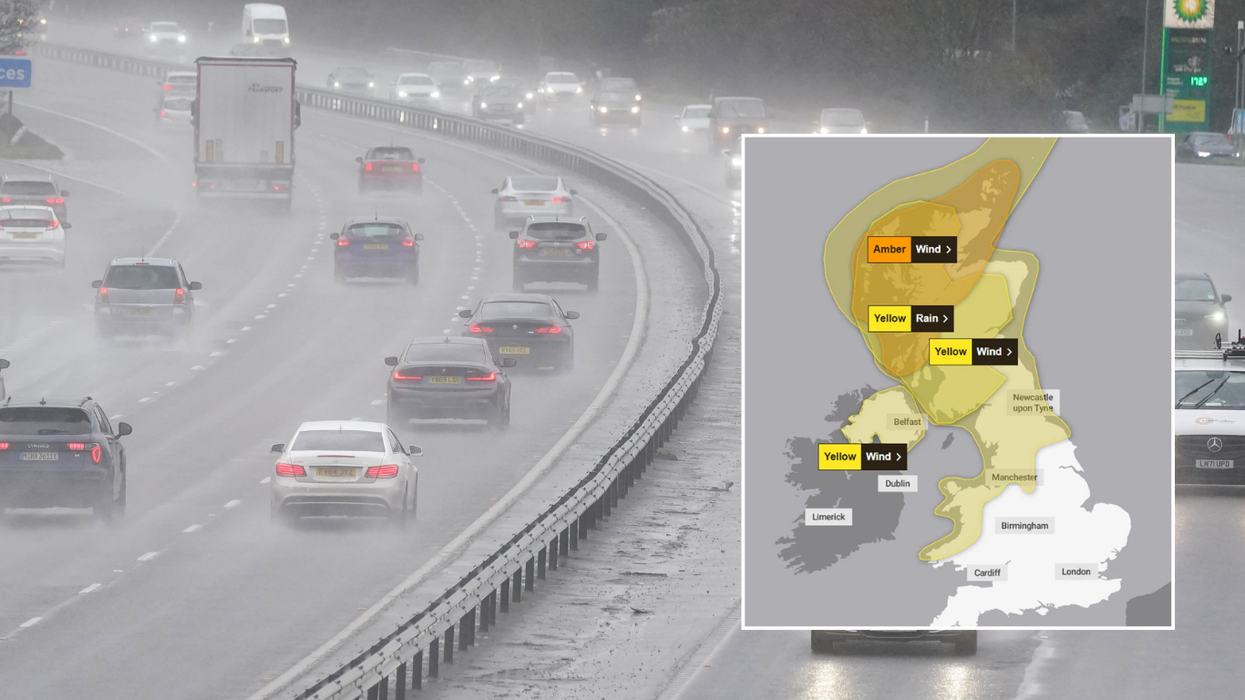 Storm Amy weather warning and UK roads