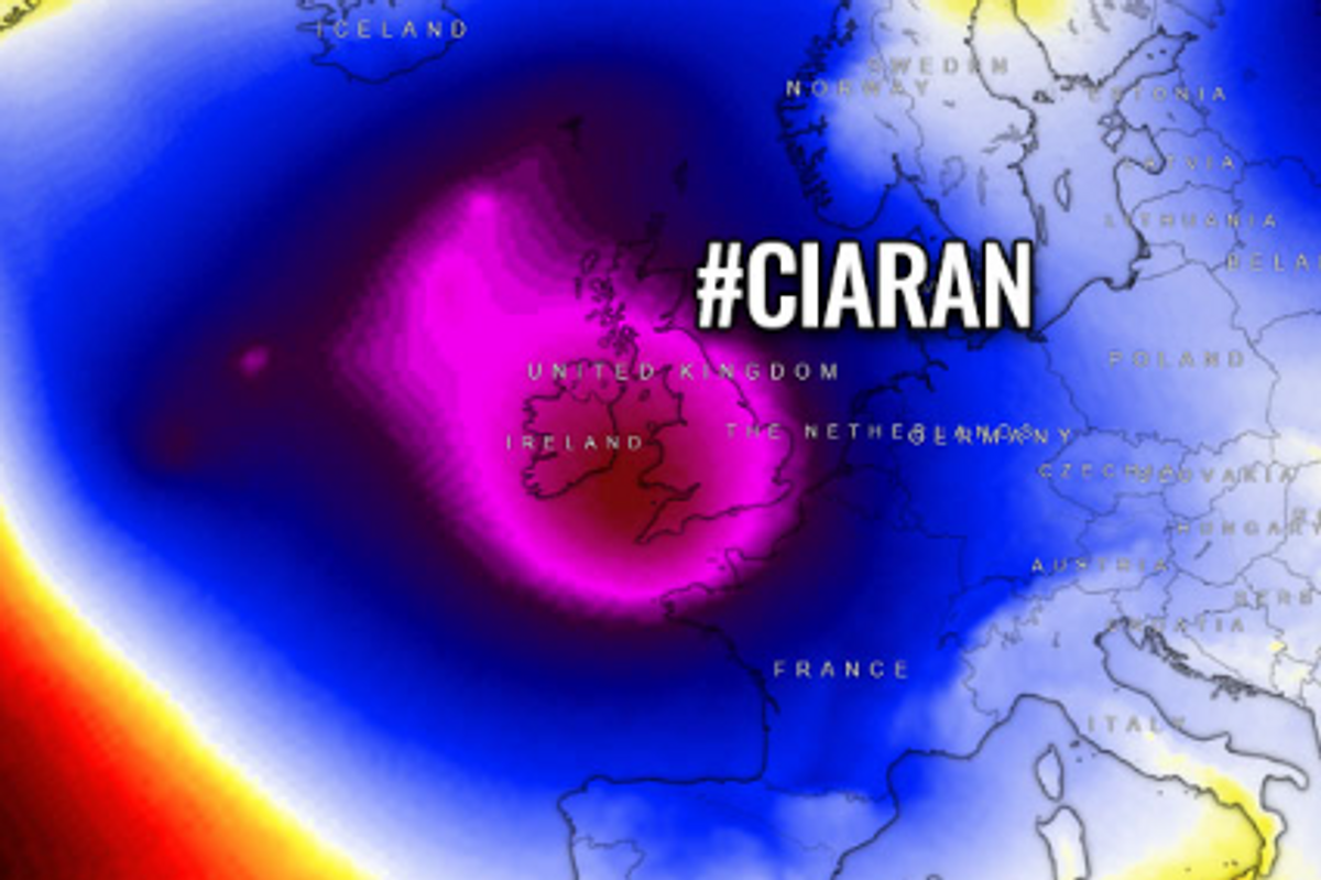 Storm Ciarán map