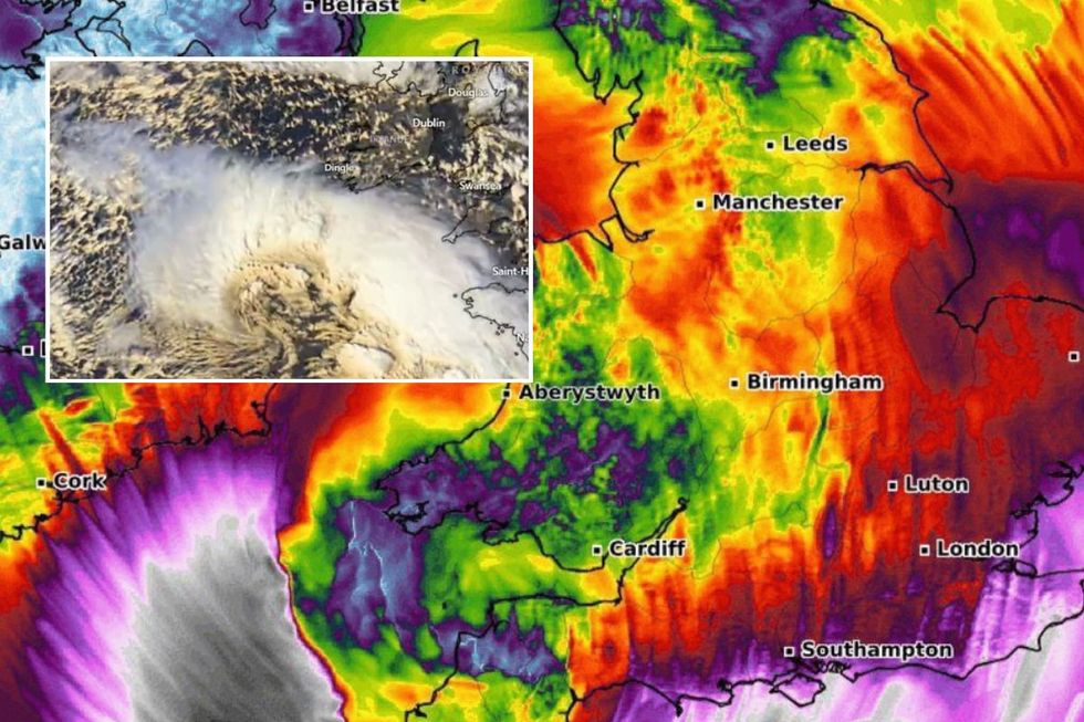 Storm Ciaran weather chart