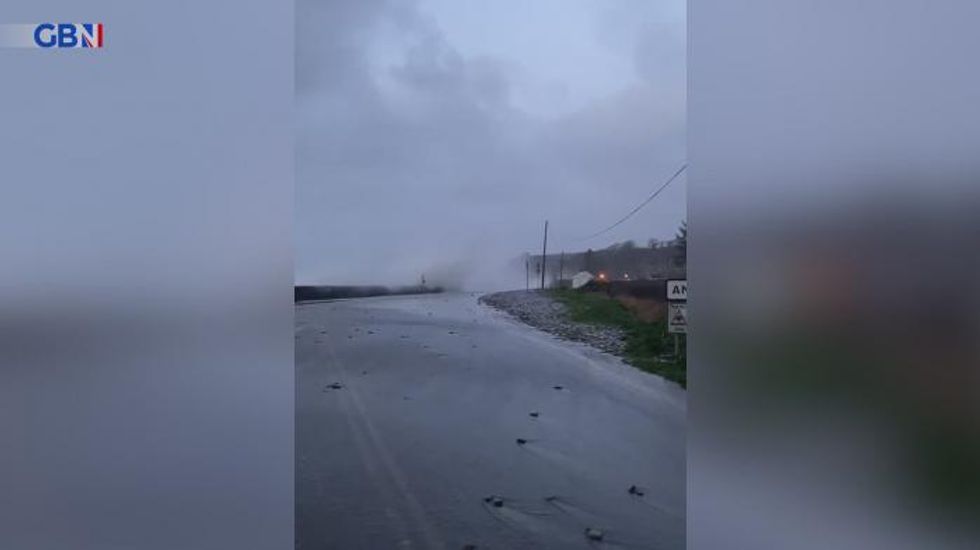 WATCH: Huge waves crash against Welsh coast as Storm Eunice wreaks havoc
