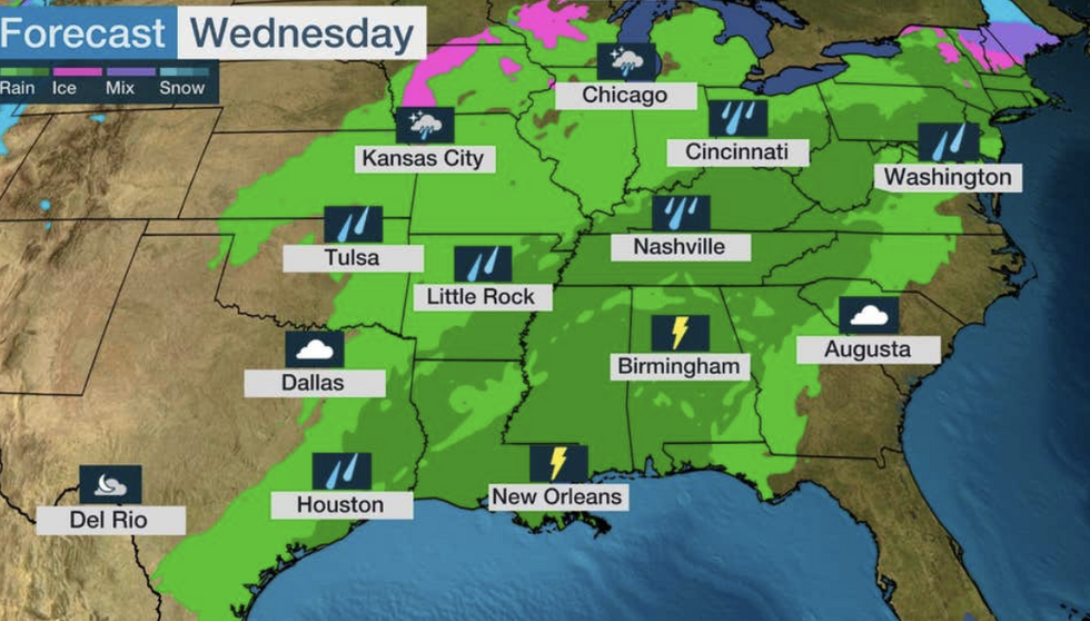 Storm map for east coast US