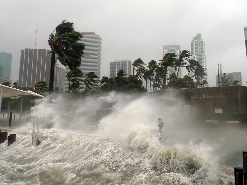 Storm striking Miami, Florida