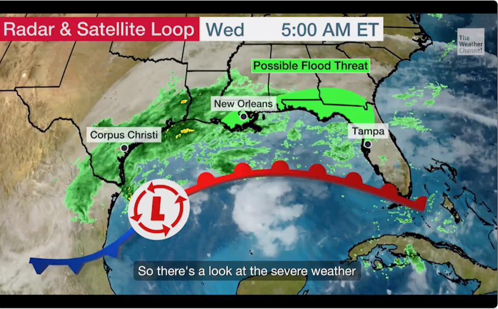 Storm sweeps across the Gulf (The Weather Channel)