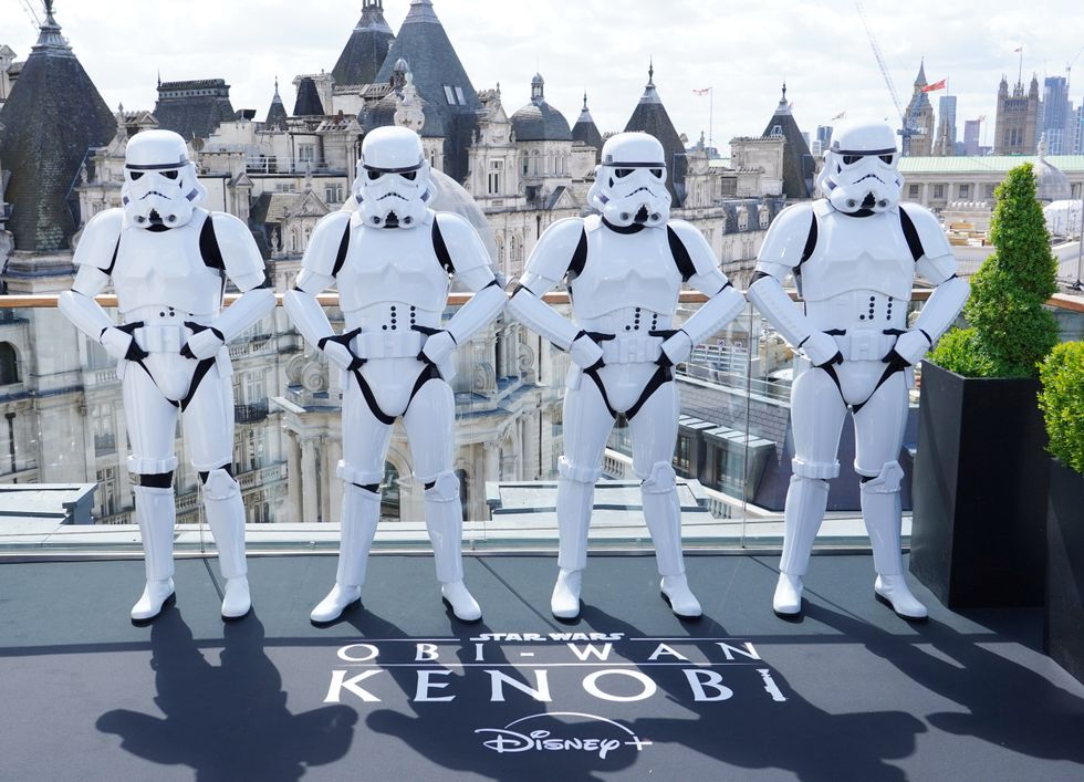 Stormtroopers from Star Wars at a photo call ahead of the release of Disney+ series Obi-Wan Kenobi, at the Corinthia Hotel in London. Picture date: Thursday May 12, 2022.