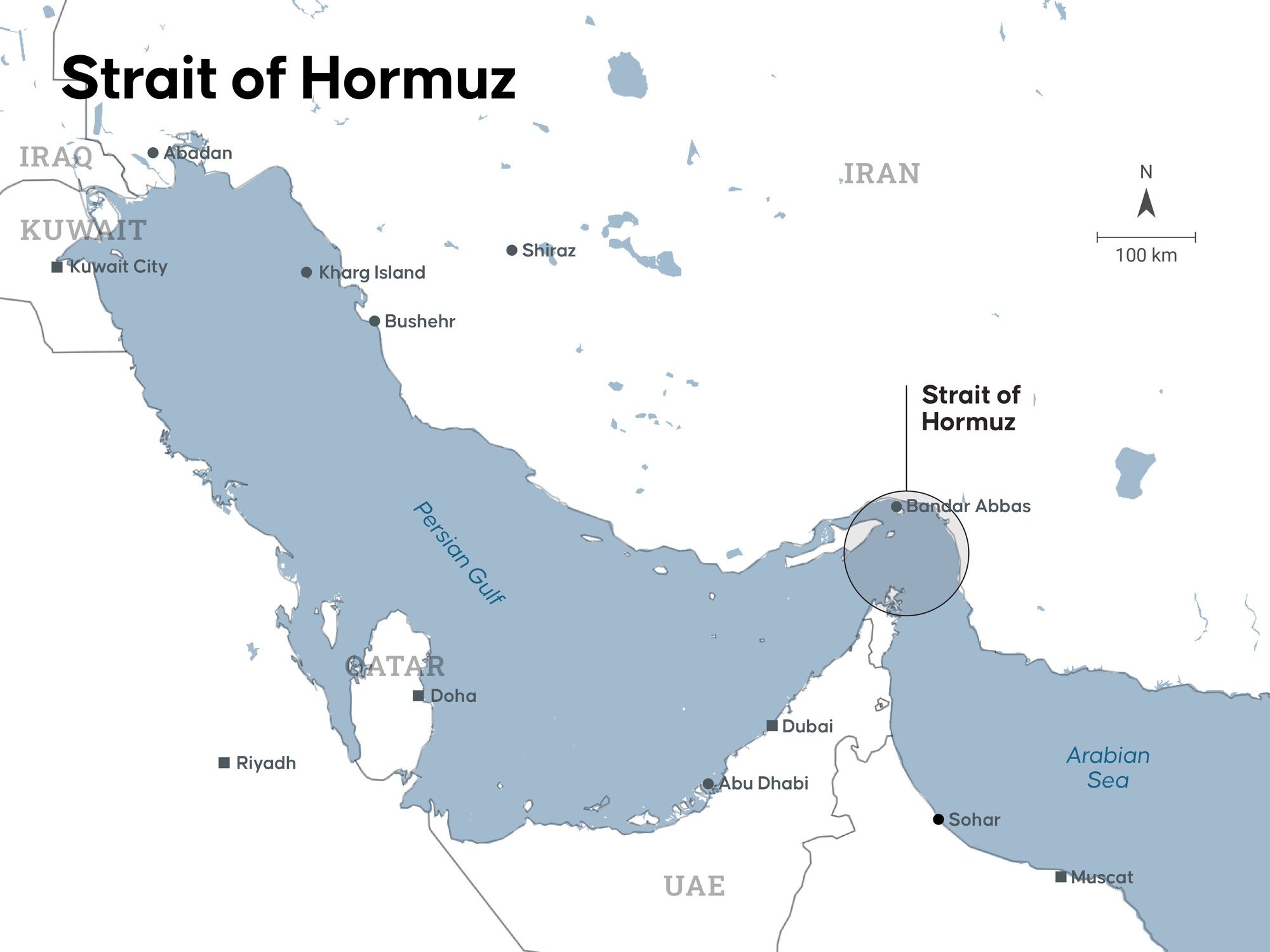 Strait of Hormuz map