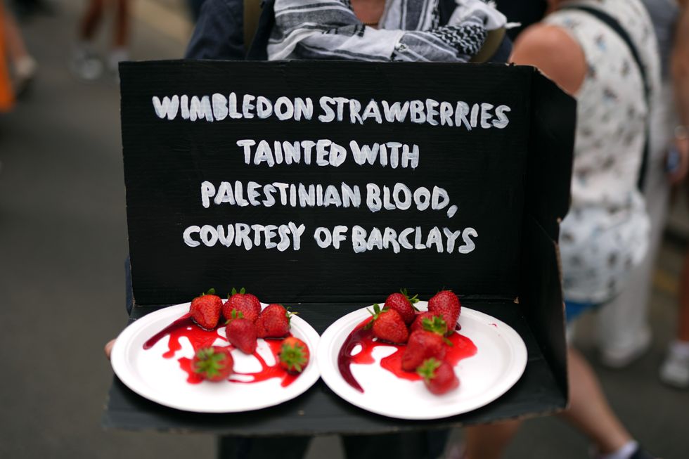 Strawberries covered in sauce