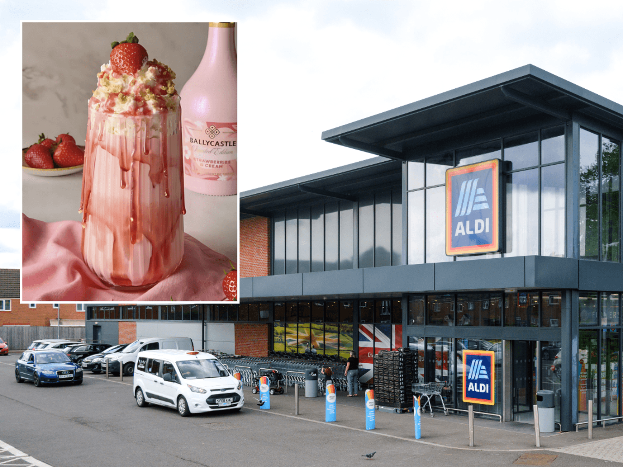 Strawberries & Cream Country Cream liqueur; Aldi store