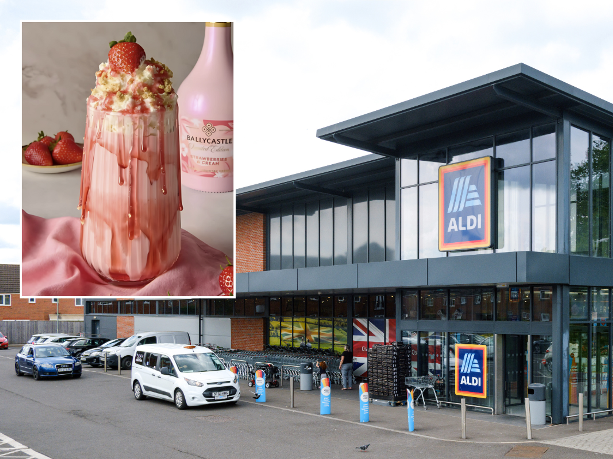 Strawberries & Cream Country Cream liqueur; Aldi store